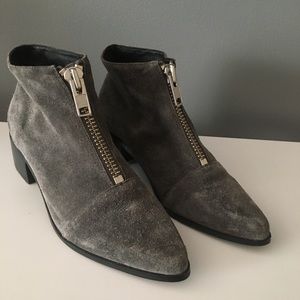 Grey City Winona Zipper Suede Ankle Boots Size 7